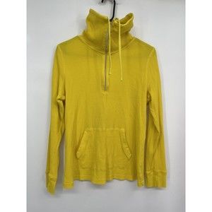 Ralph Lauren Ralph ‎ Active Pullover Sweater 1/4 Zip Mock Neck Yellow Women XL